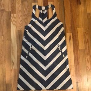 Anthropologie denim chevron dress